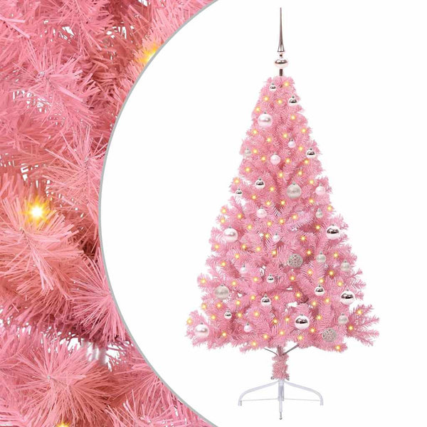 Tekokuituinen Esivalmistettu Joulukuusi Pinkki 150 cm