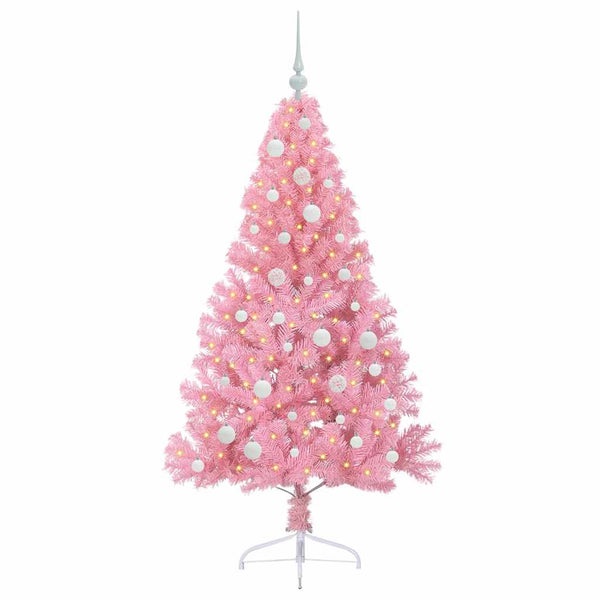 Tekokuituinen Esivalmistettu Joulukuusi Pinkki 150 cm