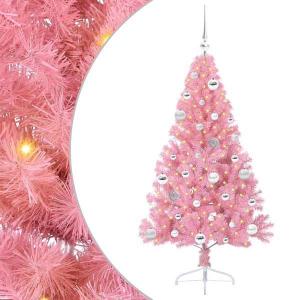 Tekokuituinen Esivalmistettu Joulukuusi Pinkki 150 cm