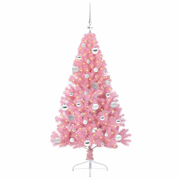 Tekokuituinen Esivalmistettu Joulukuusi Pinkki 150 cm