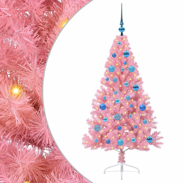 Tekokuituinen Esivalmistettu Joulukuusi Pinkki 150 cm