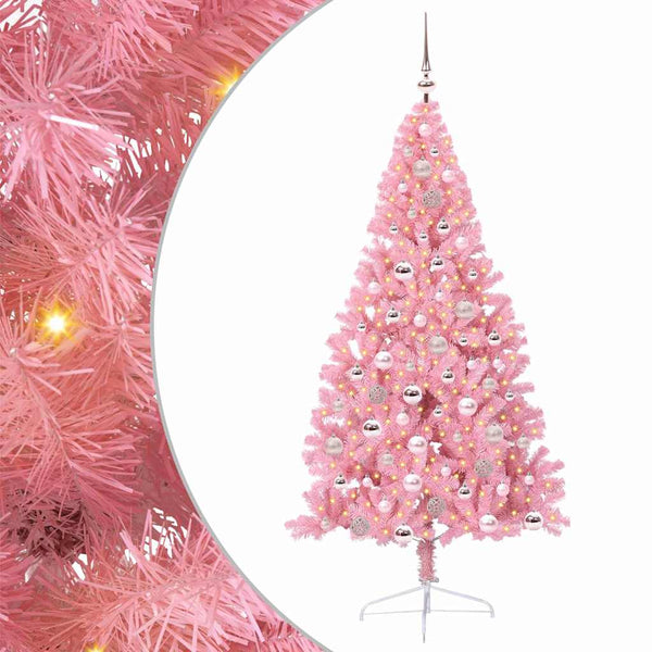Tekokuituinen Esivalmistettu Joulukuusi Pinkki 180 cm