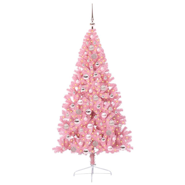 Tekokuituinen Esivalmistettu Joulukuusi Pinkki 180 cm