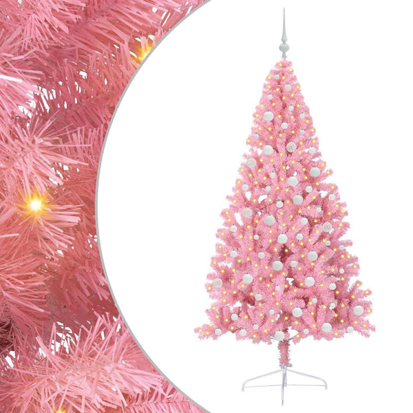 Tekokuituinen Esivalmistettu Joulukuusi Pinkki 180 cm