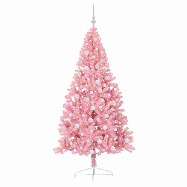 Tekokuituinen Esivalmistettu Joulukuusi Pinkki 180 cm
