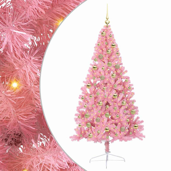 Tekokuituinen Esivalmistettu Joulukuusi Pinkki 180 cm