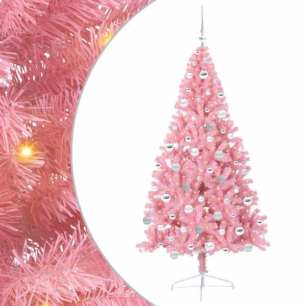 Tekokuituinen Esivalmistettu Joulukuusi Pinkki 180 cm