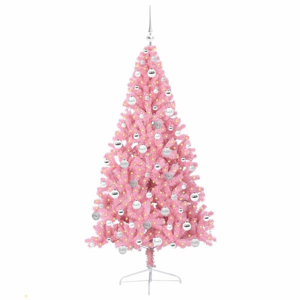 Tekokuituinen Esivalmistettu Joulukuusi Pinkki 180 cm