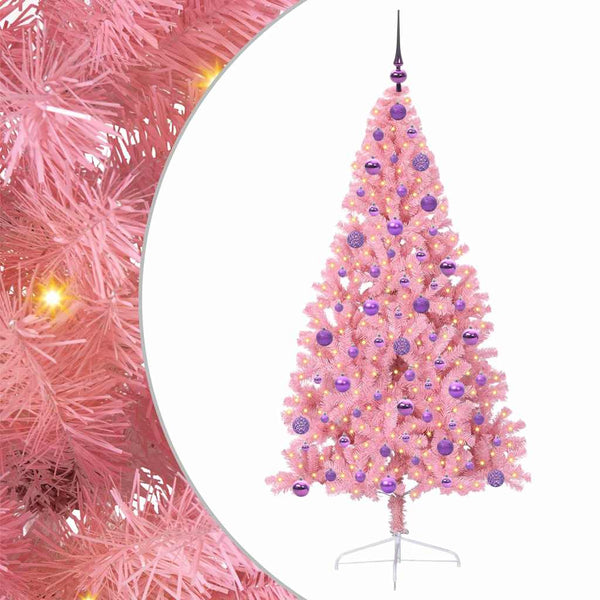 Tekokuituinen Esivalmistettu Joulukuusi Pinkki 180 cm