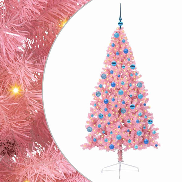 Tekokuituinen Esivalmistettu Joulukuusi Pinkki 180 cm