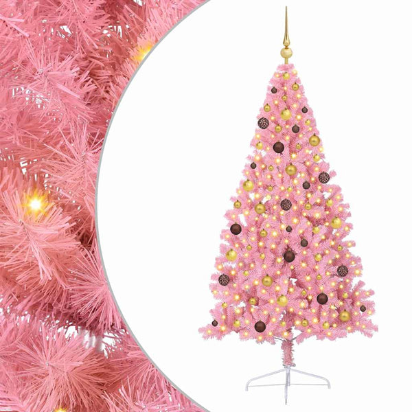 Tekokuituinen Esivalmistettu Joulukuusi Pinkki 210 cm