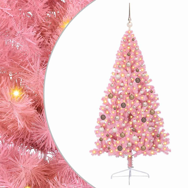 Tekokuituinen Esivalmistettu Joulukuusi Pinkki 210 cm