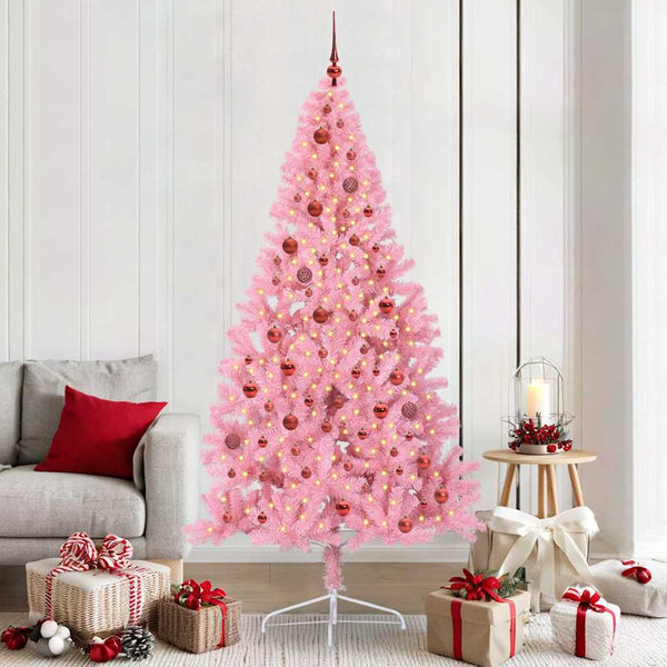Tekokuituinen Esivalmistettu Joulukuusi Pinkki 210 cm