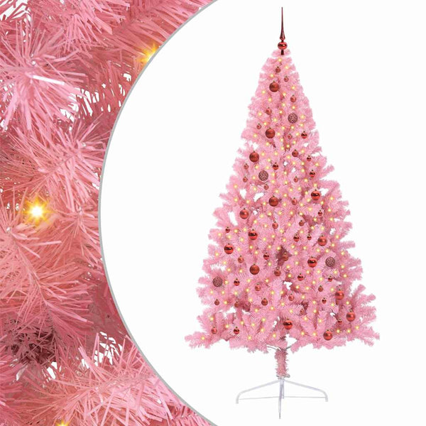 Tekokuituinen Esivalmistettu Joulukuusi Pinkki 210 cm
