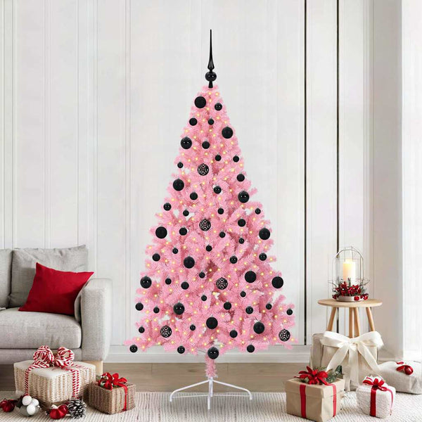 Tekokuituinen Esivalmistettu Joulukuusi Pinkki 210 cm