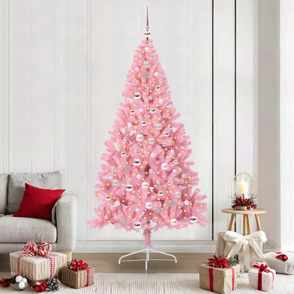 Tekokuituinen Esivalmistettu Joulukuusi Pinkki 210 cm