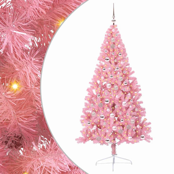 Tekokuituinen Esivalmistettu Joulukuusi Pinkki 210 cm