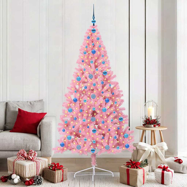 Tekokuituinen Esivalmistettu Joulukuusi Pinkki 210 cm
