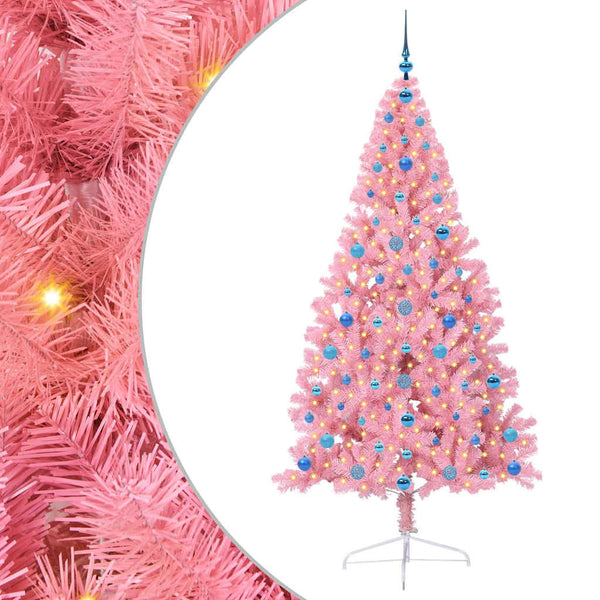 Tekokuituinen Esivalmistettu Joulukuusi Pinkki 210 cm