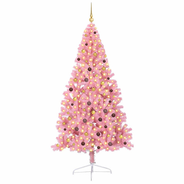 Tekokuituinen Esivalmistettu Joulukuusi Pinkki 240 cm