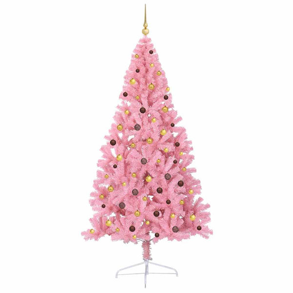 Tekokuituinen Esivalmistettu Joulukuusi Pinkki 240 cm