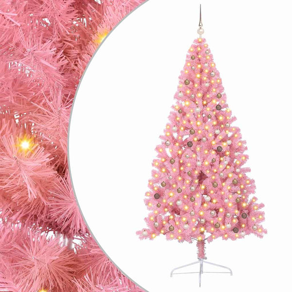 Tekokuituinen Esivalmistettu Joulukuusi Pinkki 240 cm