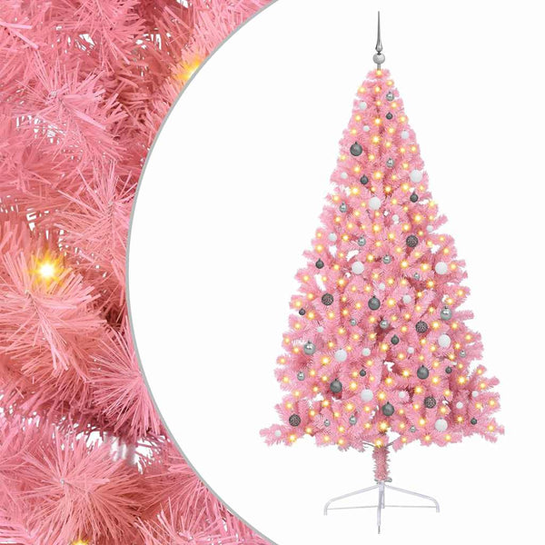 Tekokuituinen Esivalmistettu Joulukuusi Pinkki 240 cm