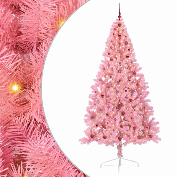 Tekokuituinen Esivalmistettu Joulukuusi Pinkki 240 cm