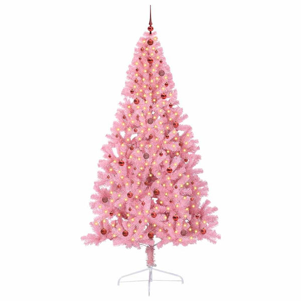 Tekokuituinen Esivalmistettu Joulukuusi Pinkki 240 cm
