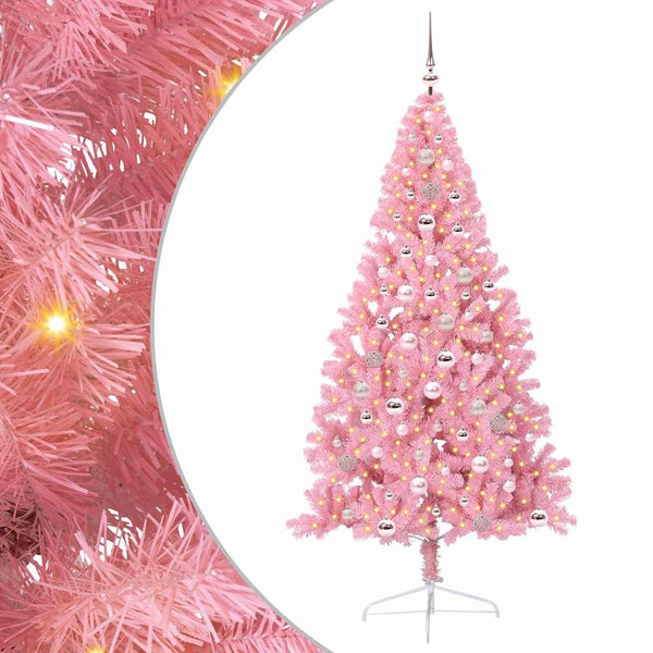 Tekokuituinen Esivalmistettu Joulukuusi Pinkki 240 cm