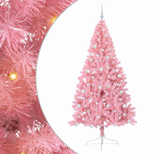 Tekokuituinen Esivalmistettu Joulukuusi Pinkki 240 cm