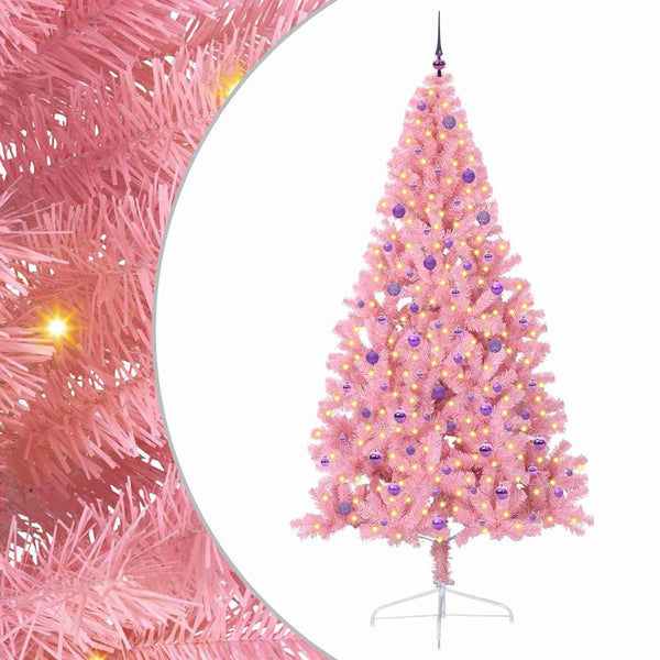 Tekokuituinen Esivalmistettu Joulukuusi Pinkki 240 cm