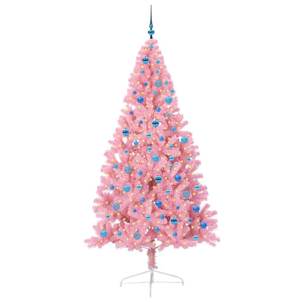 Tekokuituinen Esivalmistettu Joulukuusi Pinkki 240 cm