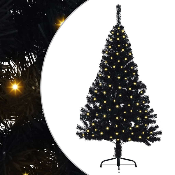 Tekokuituinen Esivalmistettu Joulukuusi Musta 120 cm