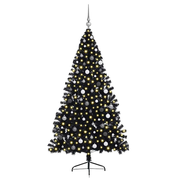 Tekokuituinen Esivalmistettu Joulukuusi Musta 210 cm