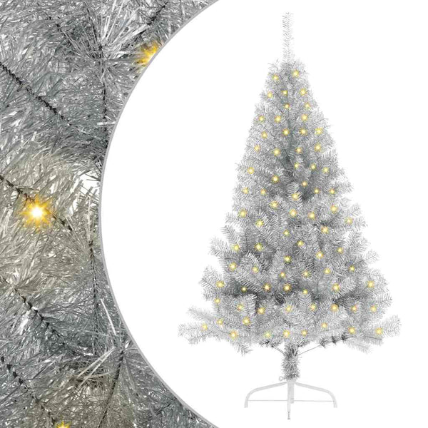 Tekokuituinen Esivalmistettu Joulukuusi Hopea 150 cm PET