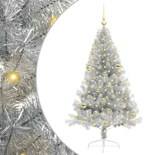 Tekokuituinen Esivalmistettu Joulukuusi Hopea 150 cm PET