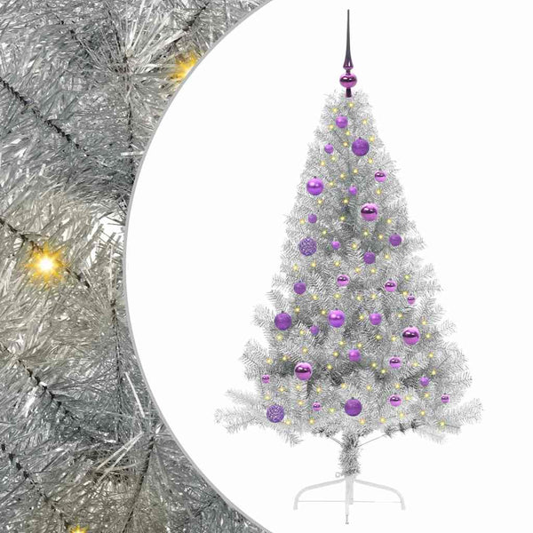Tekokuituinen Esivalmistettu Joulukuusi Hopea 150 cm PET