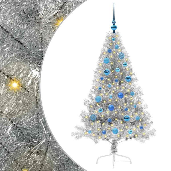 Tekokuituinen Esivalmistettu Joulukuusi Hopea 150 cm PET