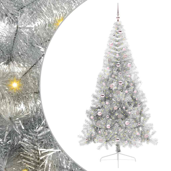 Tekokuituinen Esivalmistettu Joulukuusi Hopea 240 cm PET
