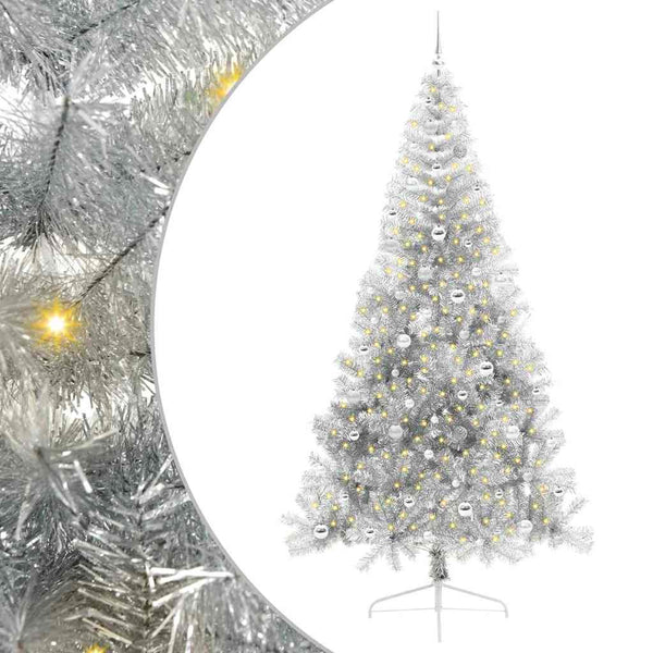 Tekokuituinen Esivalmistettu Joulukuusi Hopea 240 cm PET