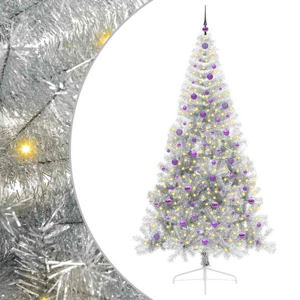 Tekokuituinen Esivalmistettu Joulukuusi Hopea 240 cm PET