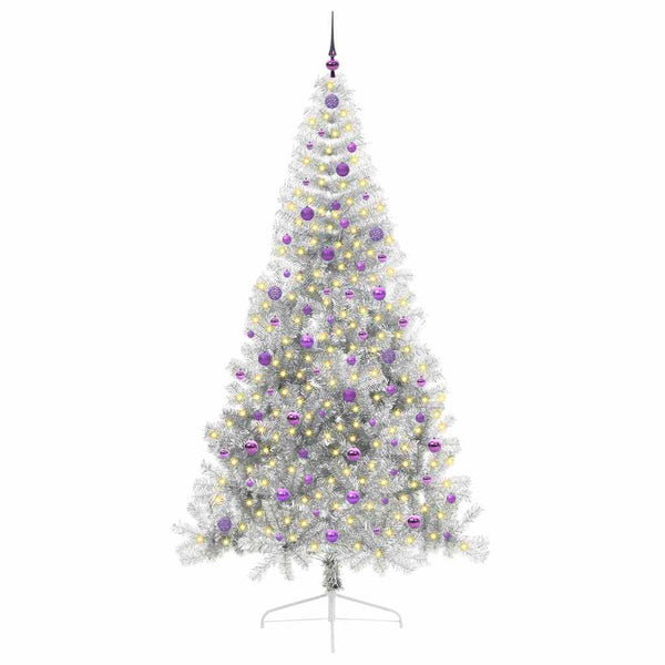 Tekokuituinen Esivalmistettu Joulukuusi Hopea 240 cm PET