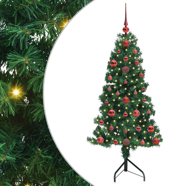 Nurkkateko joulupuu jalustalla Vihreä 120 cm PVC ja metalli