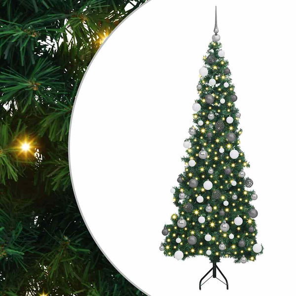 Nurkkateko joulupuu jalustalla Vihreä 180 cm PVC ja metalli