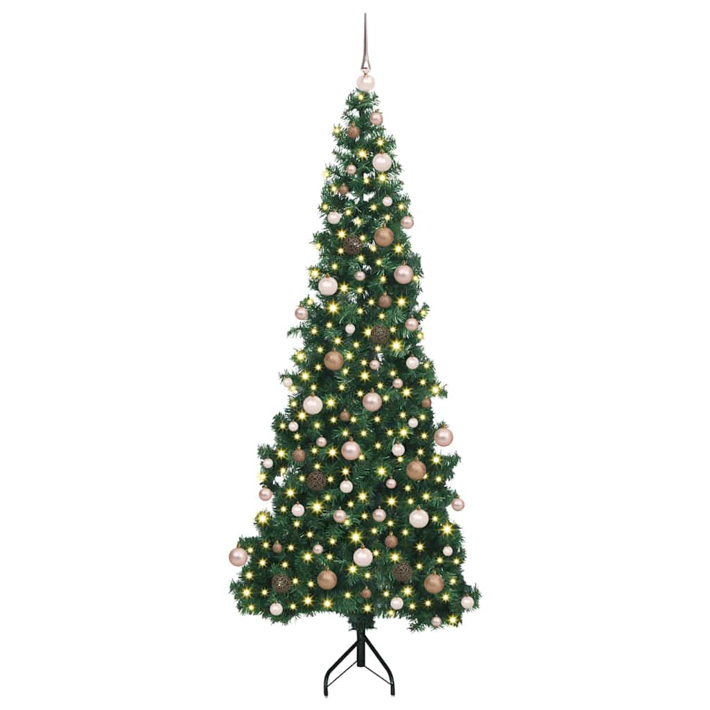 Nurkkateko joulupuu Vihreä 210 cm PVC ja metalli