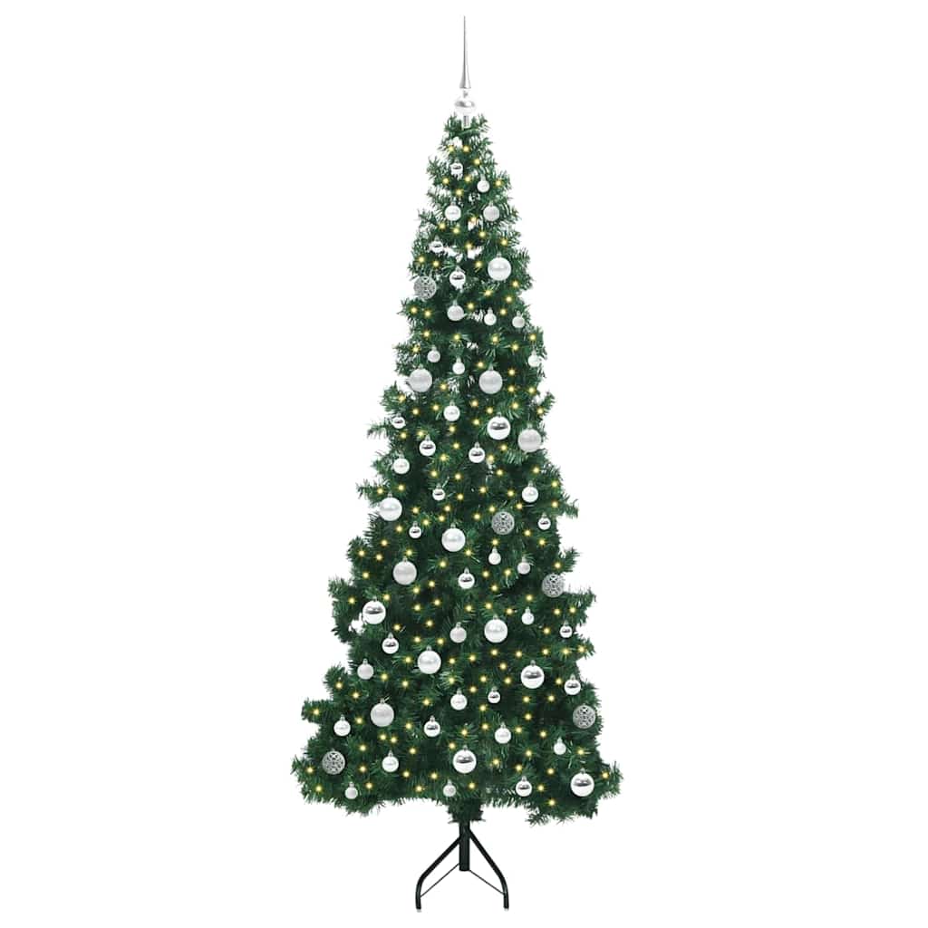 Nurkkateko joulupuu Vihreä 210 cm PVC ja metalli