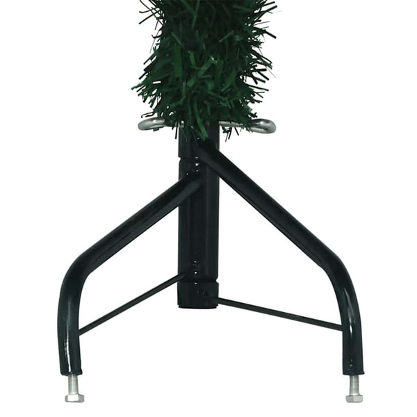 Nurkkateko joulupuu jalustalla Vihreä 240 cm PVC ja metalli