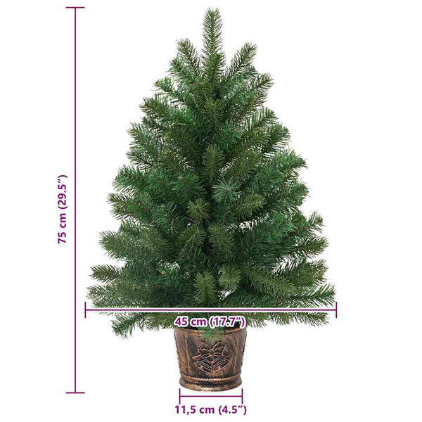 Tekojoulukuusi 150 LED-valoilla Vihreä 75 cm PE ja PVC