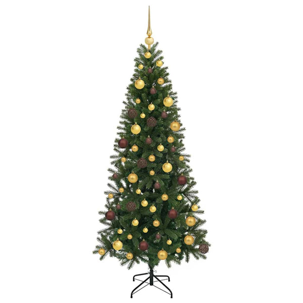 Tekojoulukuusi 300 LED-valoilla Vihreä 180 cm PE ja PVC